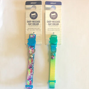 Whisker City 2 Easy Release Adult Cat Collars Adjustable Tie Dye & Green Ombré